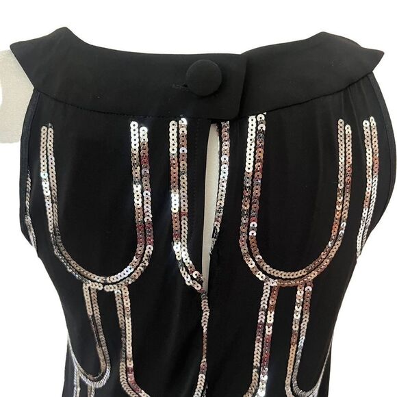 B. Smart Black Sequined Cocktail Dress. Sleeveless. Size 4. Great Condition! - Picture 5 of 12